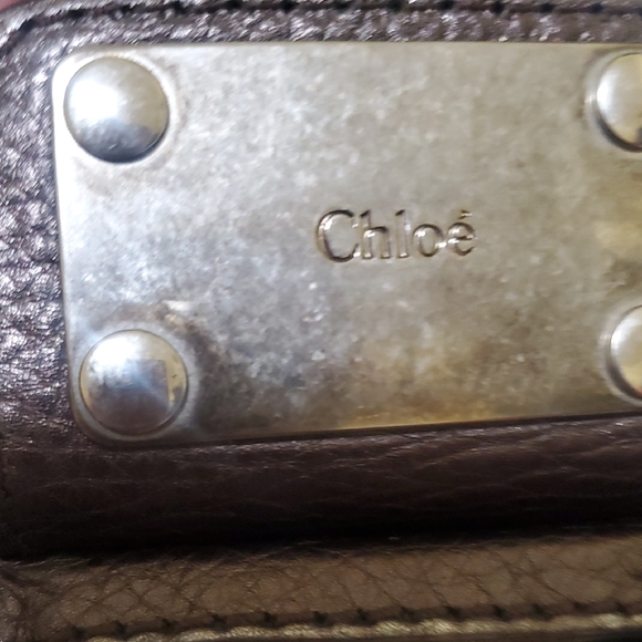 Chloe Pewter Color Leather Handbag with Silver Accents - Picture 3 of 13